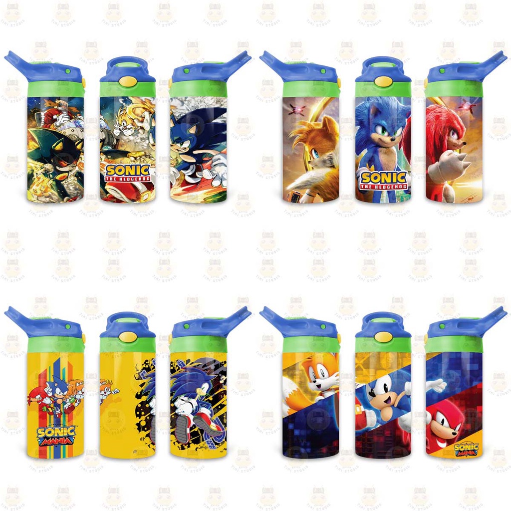 Bình Uống Nước Giữ Nhiệt Cho Bé Có Ống Hút Hình Sonic - Tỉ Mỉ Studio - Mã 2807KT04
