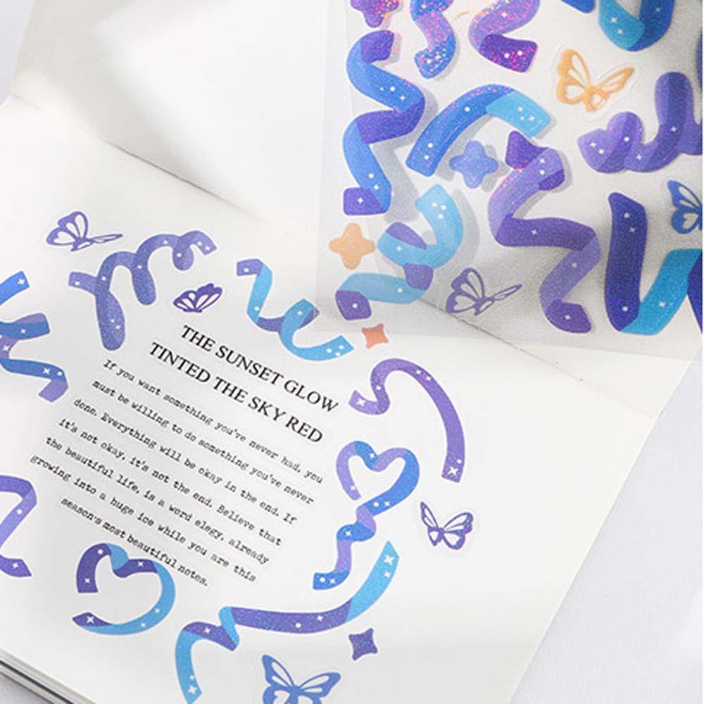 Lloyd Nhãn Dán Trang Trí Nhật Ký Album Hình Bướm Bông Tuyết Ngôi Sao Màu Xanh Dương Lấp Lánh