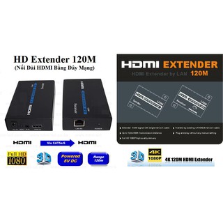 Bộ Nối Dài HDMI Bằng Dây LAN 120M Full HD 1080P