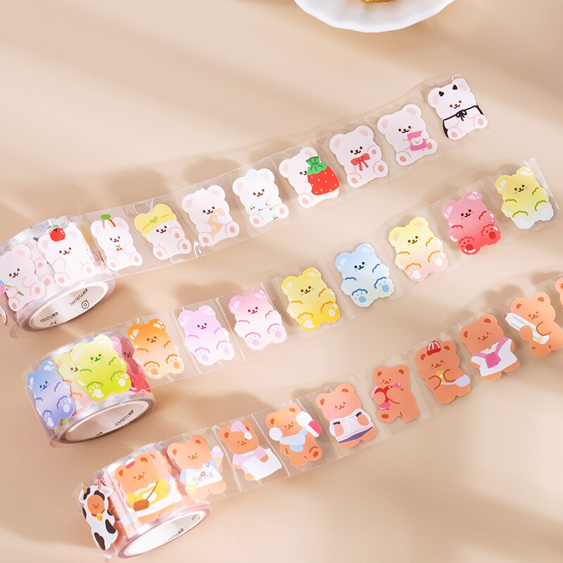 Cuộn băng keo dán washi họa tiết động vật hoạt hình xinh xắn
