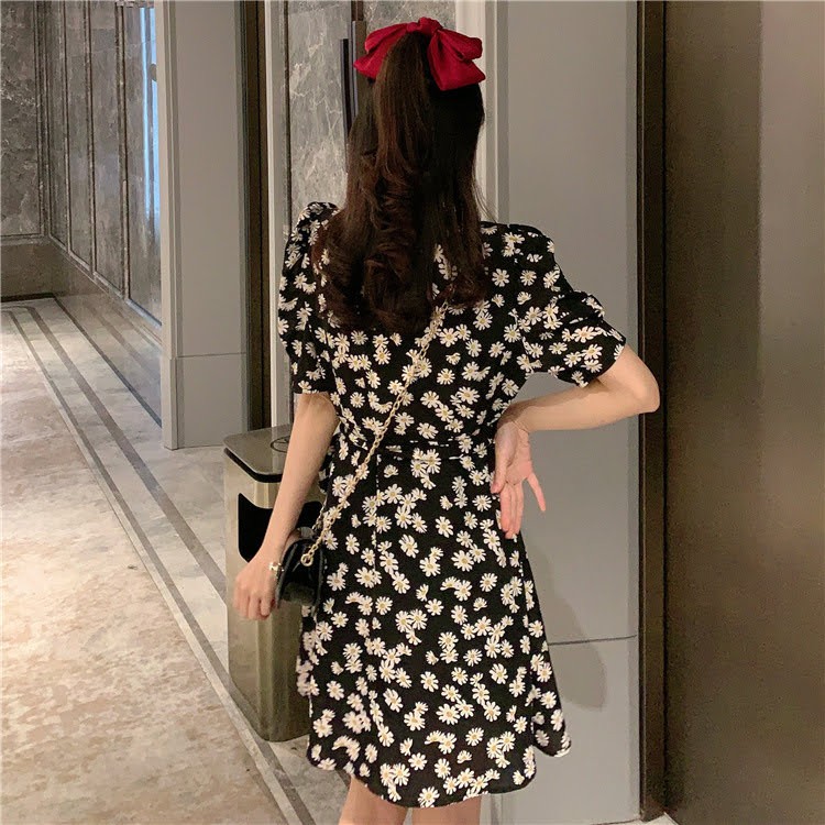 [Hàng Quảng Châu] Đầm Hoa Thắt Nơ Eo Dễ Mặc Chất Đẹp Giá Tận Xưởng