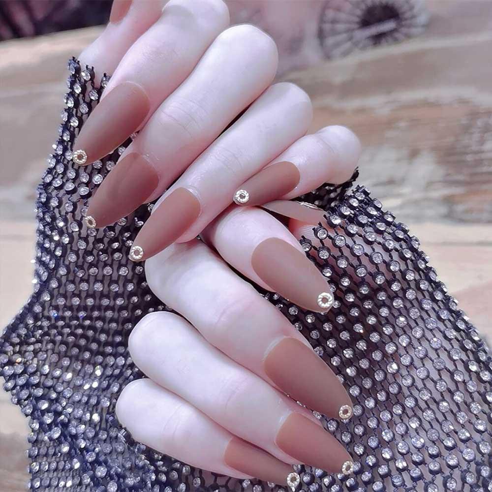 MIHAN1 Hộp 24 Móng Tay Giả Che Phủ Toàn Diện Cho Nữ