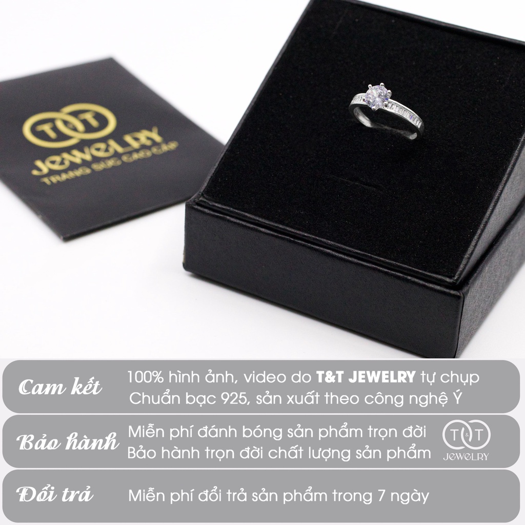 Nhẫn Bạc Nữ Đính Đá CZ Thanh Lịch s925 T&amp;T Jewelry cao cấp NN044
