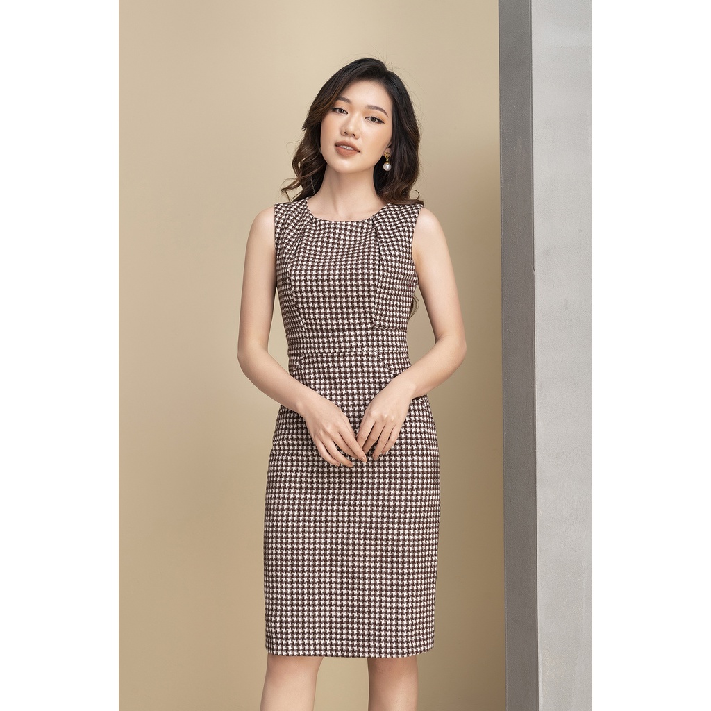 Váy Kẻ Dạ Hàn Quốc Sát Nách Luperi LFV3248