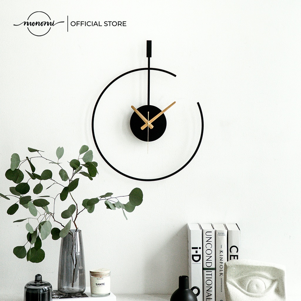 Đồng Hồ Treo Tường Oneline Trang Trí Decor Phòng Khách CNC Metal Wall Clock THE MONOMI - C004