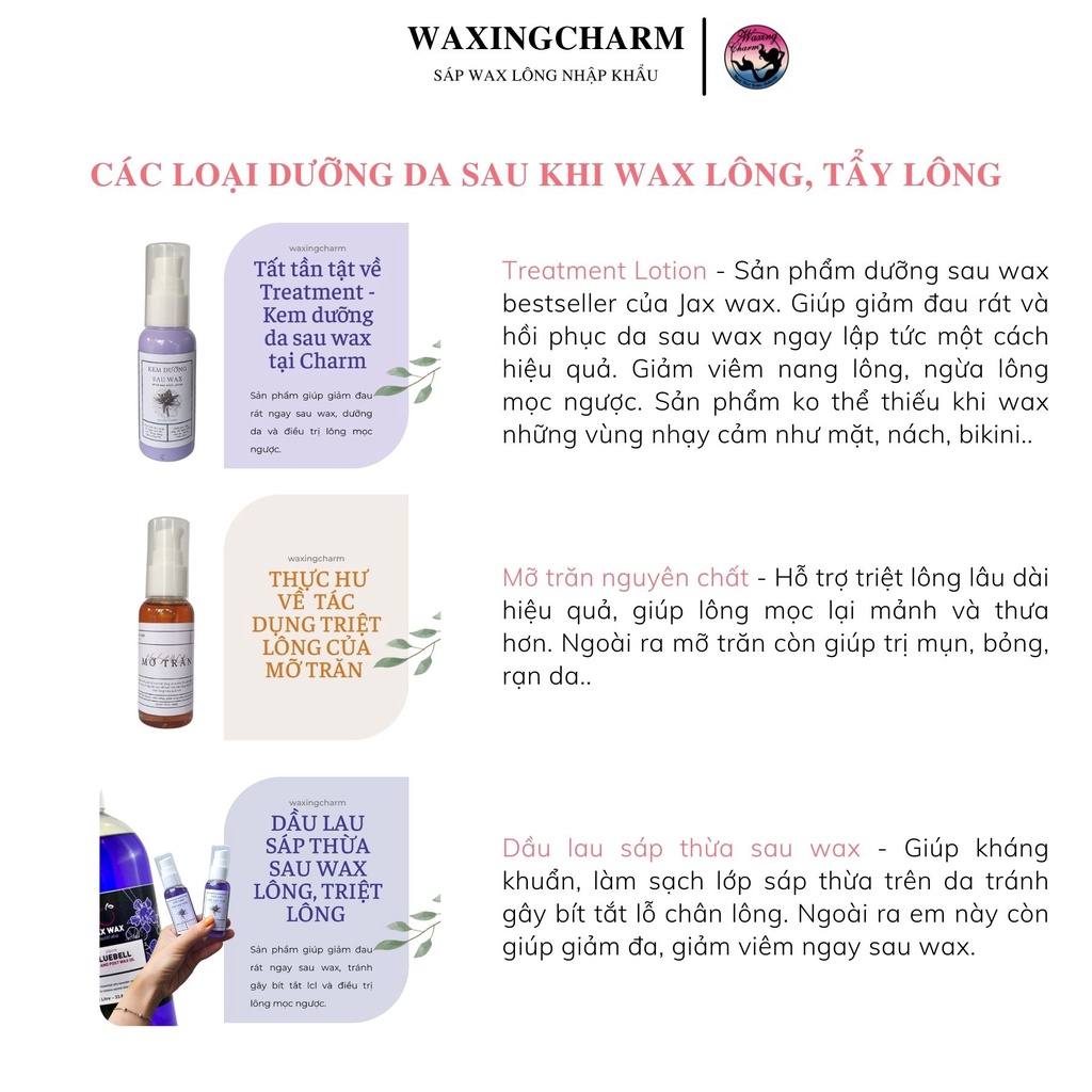 Set Dưỡng Da Sau Wax 3 Chai Mỡ Trăn - Treatment - Dầu Lau Sáp Triệt Lông Dành Cho Nách, Body, Bikini