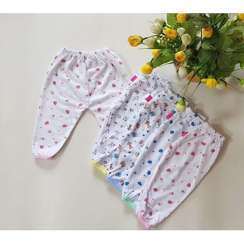 Quần dài cotton trắng in hình cho bé yêu, hàng đẹp, mềm mịn