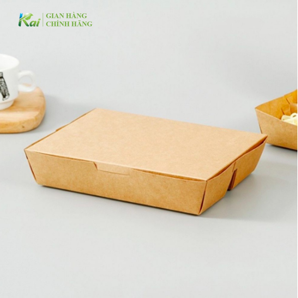 25 - 50 Hộp giấy Kraft 3 hoặc 4 ngăn cao cấp, đựng thức ăn, thực phẩm, cơm mang đi..., có cán màng PE bên trong, GIÁ SỈ
