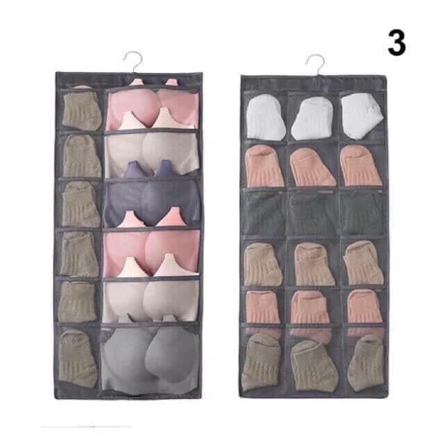 Combo 2 Túi treo đồ lót tiện ích 12 ngăn 2 mặt