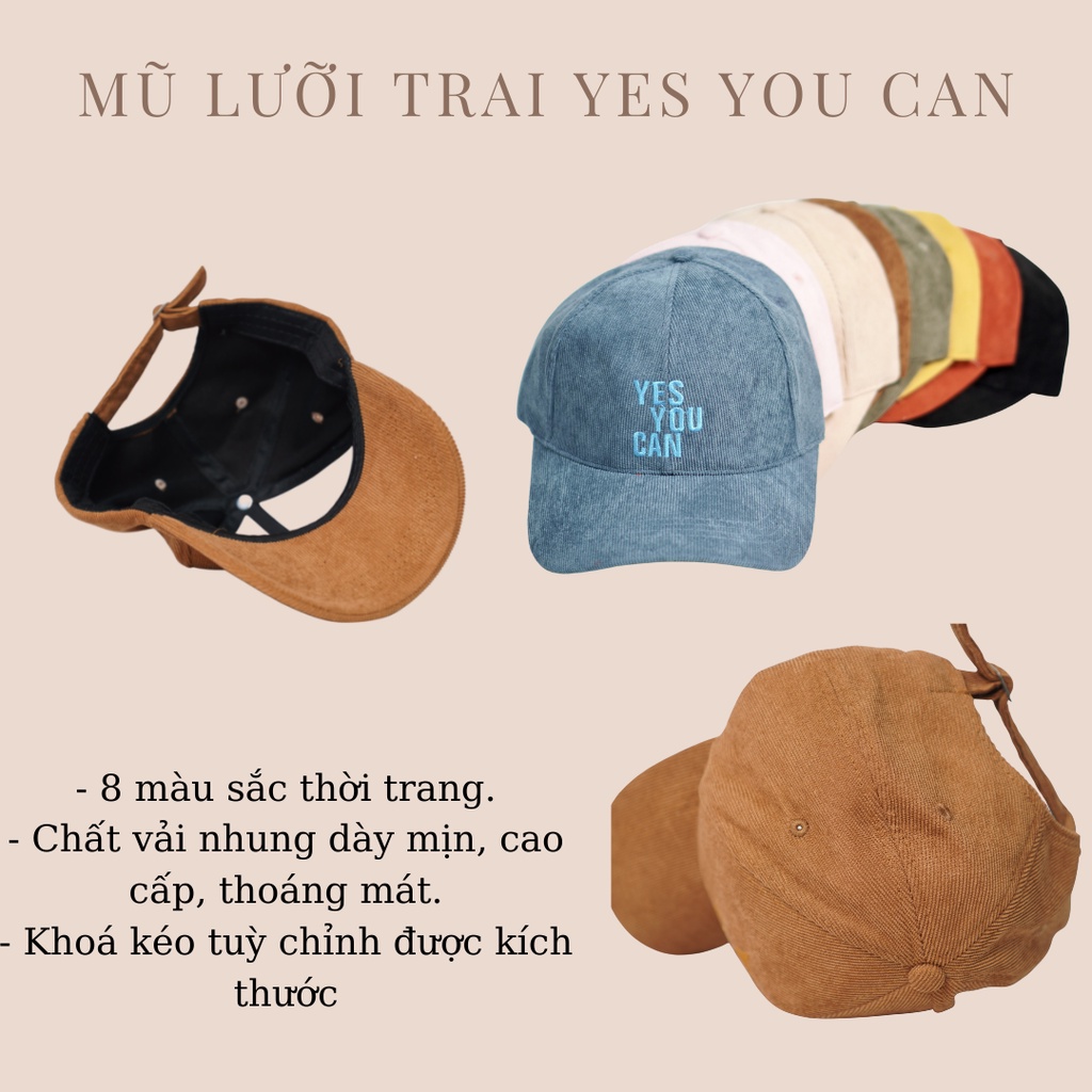 Mũ lưỡi trai, nón kết đội đầu thêu chữ chất nỉ nhung cao cấp phụ kiện thời trang Unisex Tom House