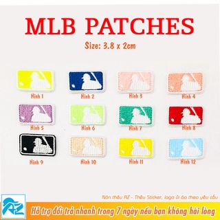 Patch vải thêu hình logo bóng chày MLB - Sticker ủi vá quần áo S185