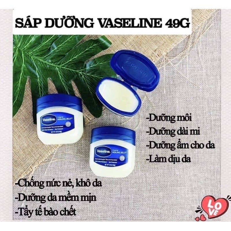 Sáp dưỡng ẩm Vaseline 49g của Mỹ