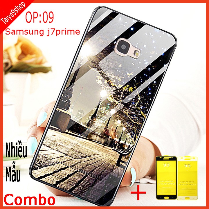 COMBO ốp lưng KÍNH 3D SAMSUNG J7 PRIME SANG TRỌNG, TRẺ TRUNG ( TẶNG KÈM 1 kính cường lực full màn hình) TAIYO9SHOP