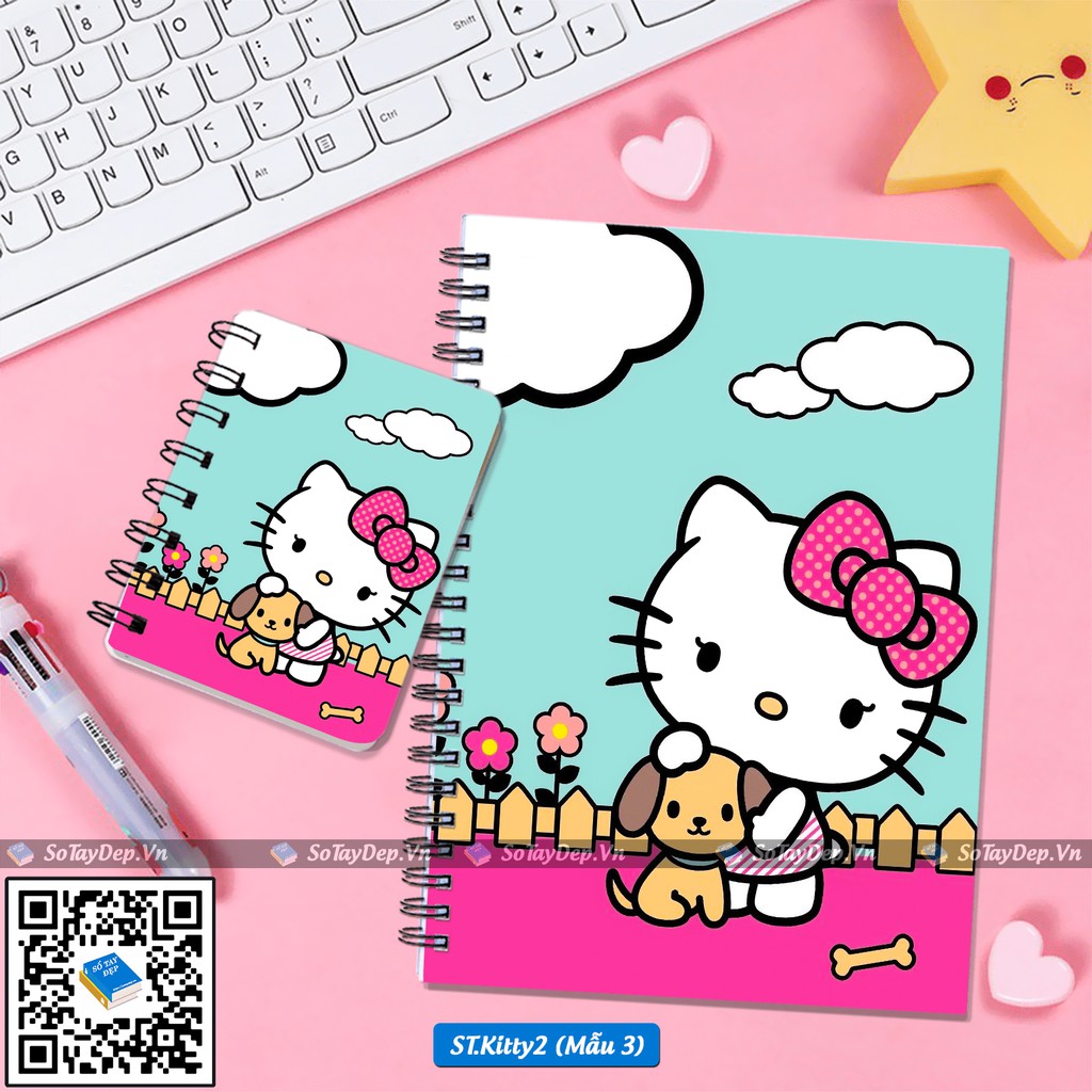 Sổ tay đẹp hình Hello Kitty siêu dễ thương P2, có nhiều mẫu lựa chọn, sổ lớn A5, sổ nhỏ A7 - (MSP: ST.Kitty2 SotaydepVn)