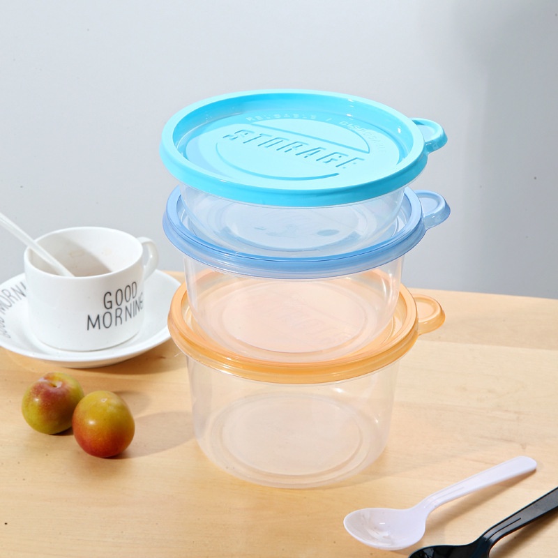 Hộp Đựng Thức Ăn Trưa Hình Tròn / Vuông Bằng Nhựa Dày Trong Suốt Dùng Một Lần 280 / 350 / 483 / 709 / 1000ml