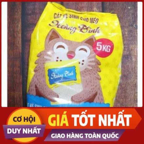 [Siêu Rẻ] Cát vệ sinh cho mèo giá rẻ Hoàng Đình không mùi 5kg.