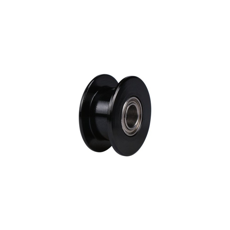 Gt2 5Mm Bore Black Aluminum Toothless Belt Idler Pulley For 3D Printer 6Mm Width