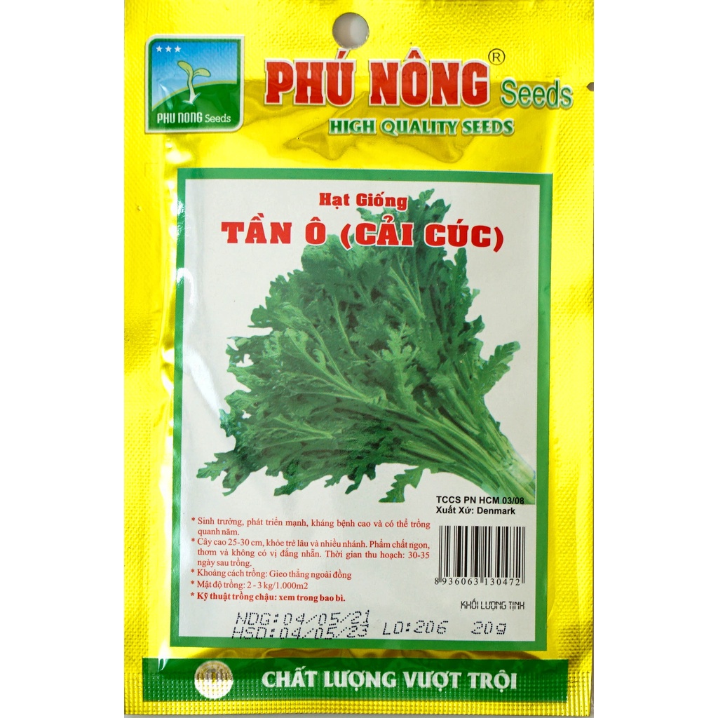 Hạt Giống Rau Tần Ô (Cải Cúc) Phú Nông Cực Dễ Trồng- Gói 20gr (HPN-011)