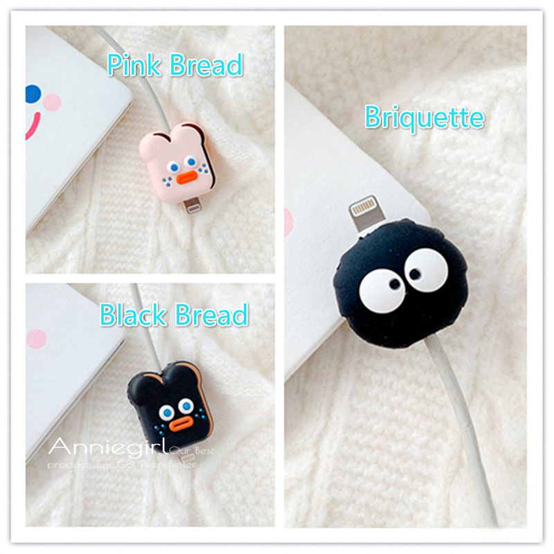 Phụ kiện bảo vệ dây cáp sạc bằng silicon tùy chọn kiểu dáng phong cách hoạt hình thích hợp cho Iphone