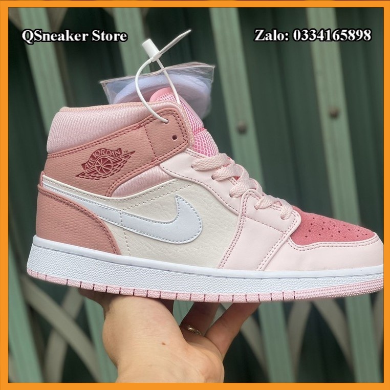 ✔️Giày Jordan 1 Mid Hồng Trắng Digital Pink Fullbox Cao Cấp✔️