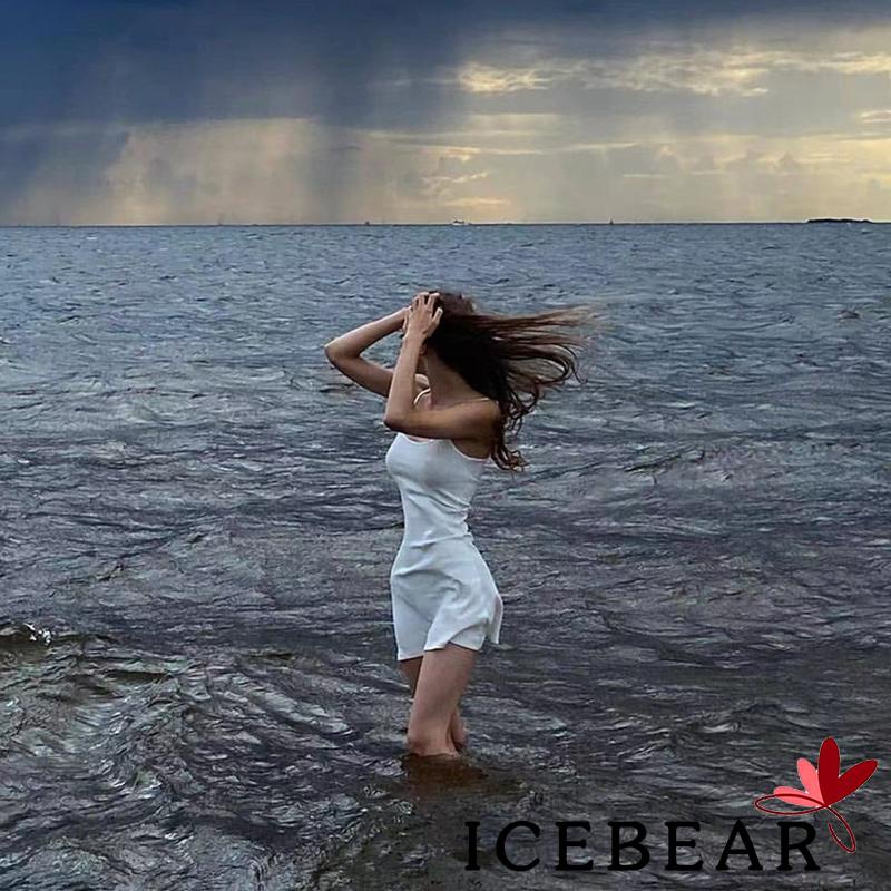 Đầm Ôm Hai Dây Hở Lưng Màu Sắc Trơn Thời Trang Mùa Hè Cho Nữ