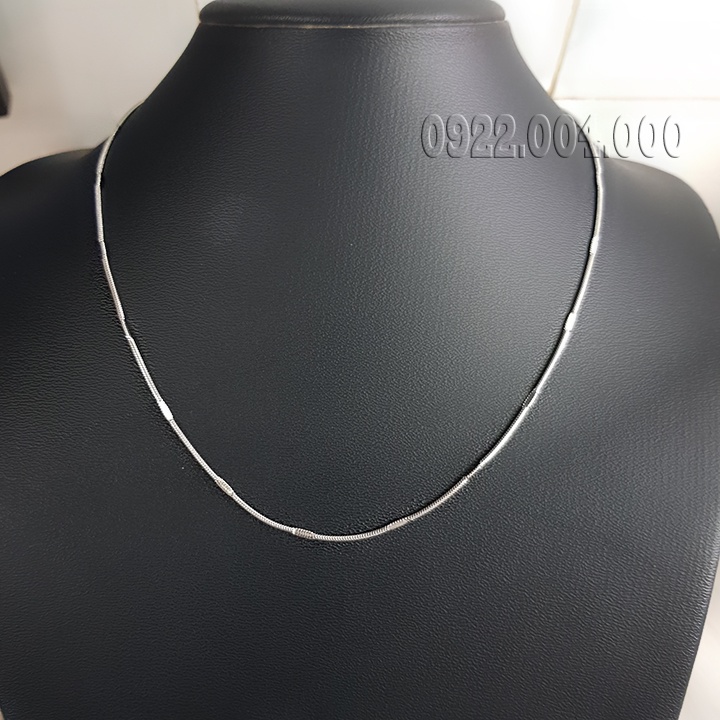 Dây chuyền trụ tròn màu bạc dập khúc cỡ nhỏ DZ1808.