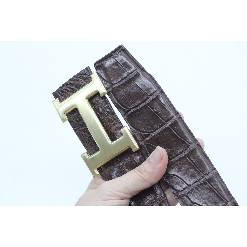 Dây Thắt Lưng, Dây Nịt Nam Gai Da Cá Sấu Bản 3.8cm Bản Liền Không Nối Sản Phẩm Kèm Mặt Khóa Cao Cấp Bảo Hành 12 Tháng