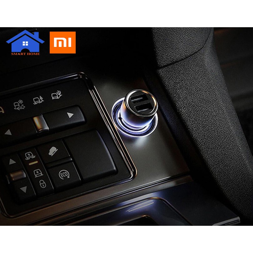 Sạc Ô Tô Nhanh 2 cổng USB 37W Xiaomi - Tẩu sạc xe hơi nhanh 18w Xiaomi 2 USB