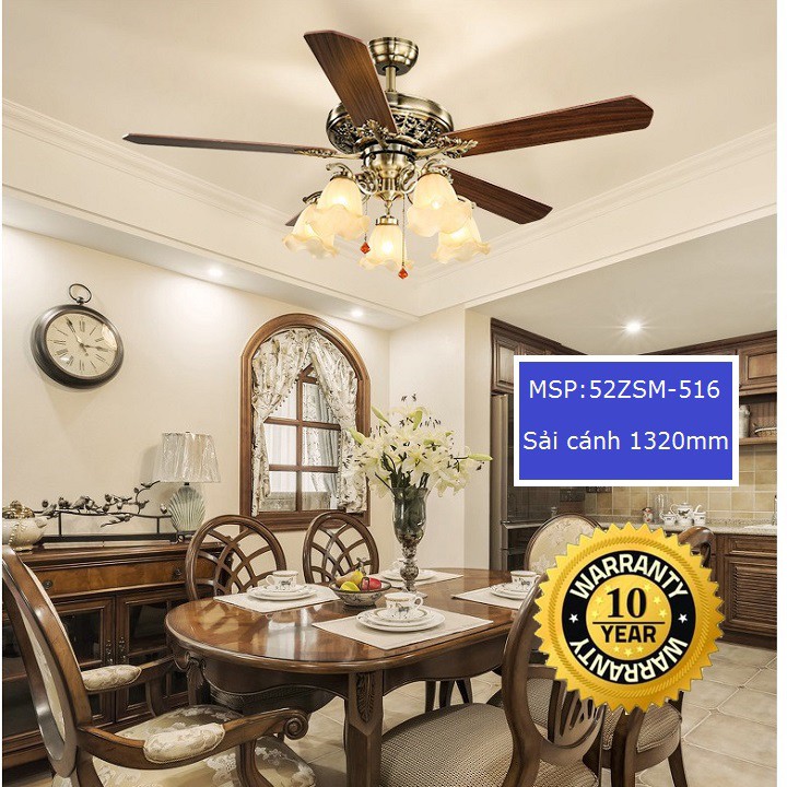 Quạt trần đèn led trang trí 52ZSM-516