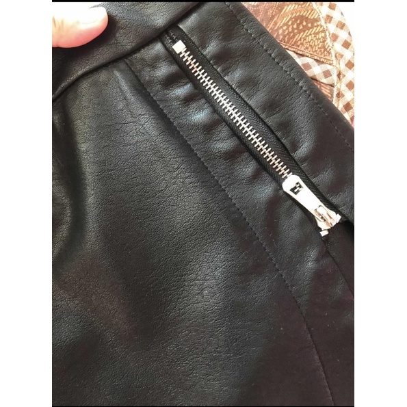 Chân Váy Da - Quần Da Giả Váy Dáng Chữ A Lưng Cao Phối Khoá Kéo Cá Tính Siêu Hot | BigBuy360 - bigbuy360.vn