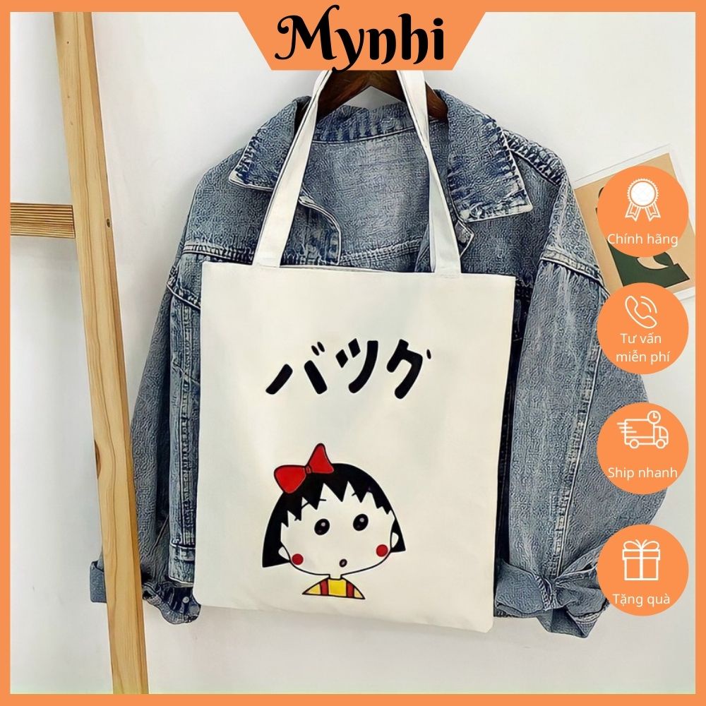 Túi đeo chéo nữ vải canvas đi học đi chơi, in hình hoạ tiết đáng yêu ShopMyNhi SMN249