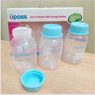 Bộ 3 bình trữ sữa upass 125ml - Thái Lan