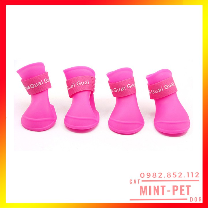 Bộ 4 Chiếc Ủng Cao Su - Giầy Cho Thú Cưng #MintPet