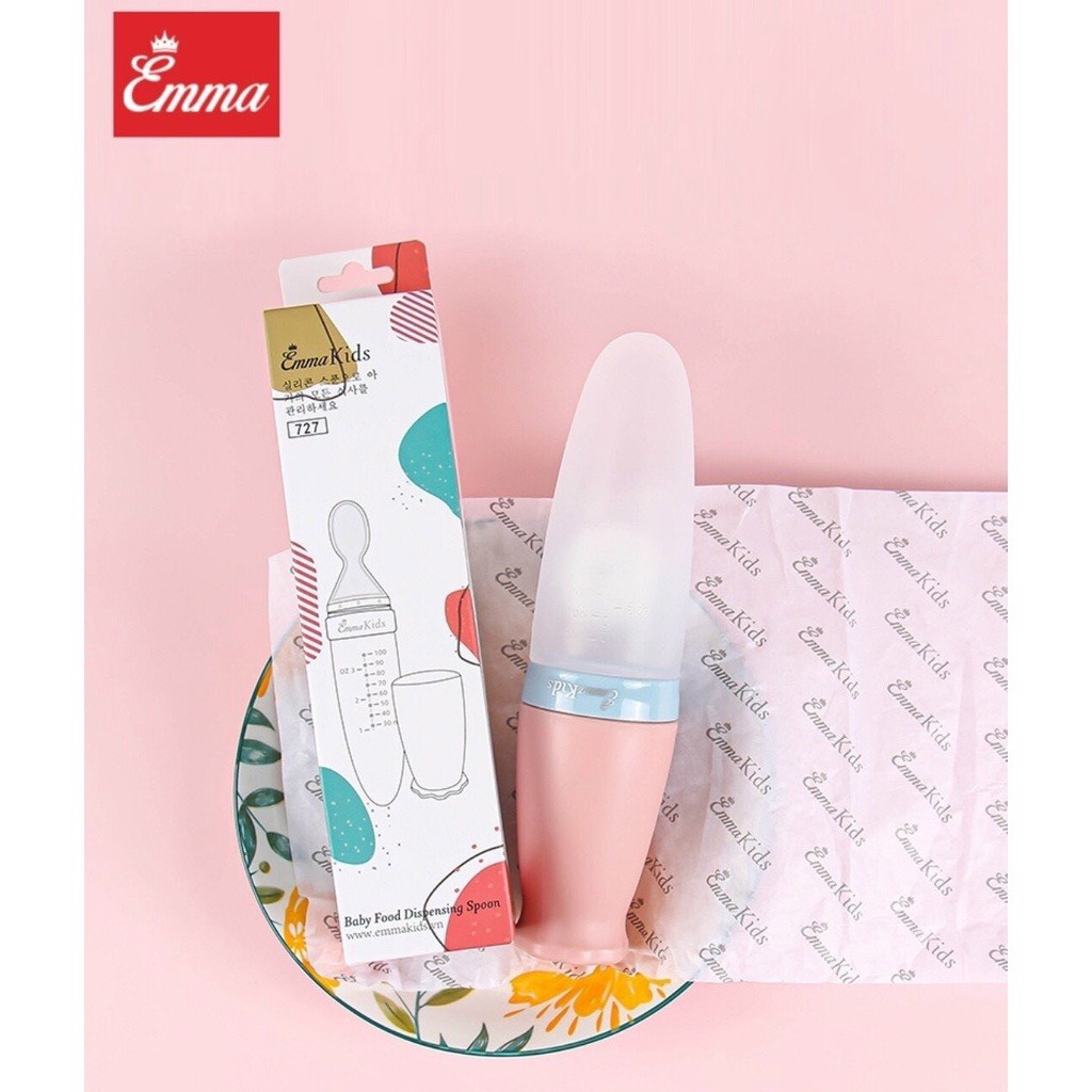 Bình Thìa Ăn Dặm Cho Bé EMMA KIDS, Bình Thìa 2 Trong 1 Babibu - BTADEM
