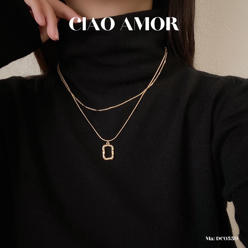 Dây chuyền nữ, Vòng cổ 2 lớp basic mặc vest đơn giản Trang sức Ciao Amor - DC0550