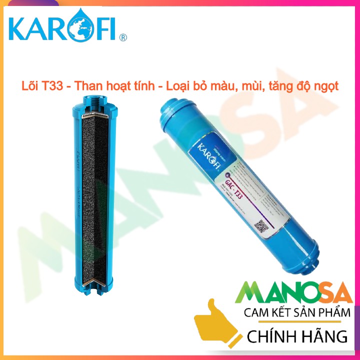 [Chính hãng] Lõi số 5  karofi - lõi T33 - than hoạt tính gáo dừa