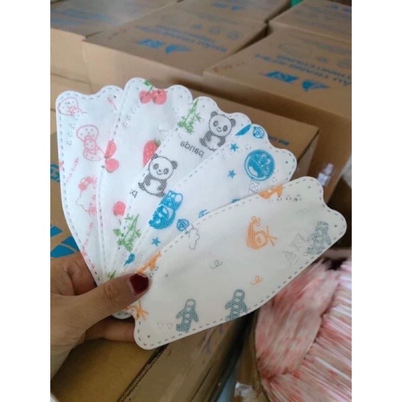 [Giá Sỉ] 50 Cái Khẩu Trang 4D Mask hoạ tiết trẻ em Lớp Kháng Khuẩn KF94 Công Nghệ Hàn Quốc (5 túi 10cái kèm ảnh thật)