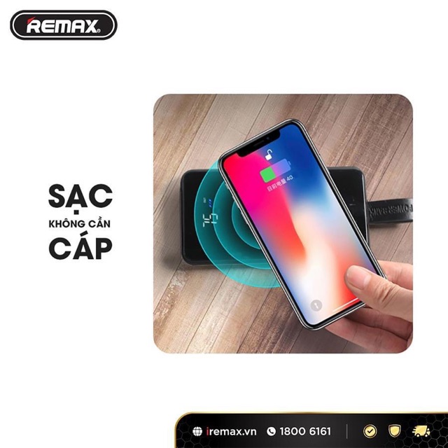 Sạc dự phòng không dây Remax Rpp-105. Dung lượng 10.000mah.