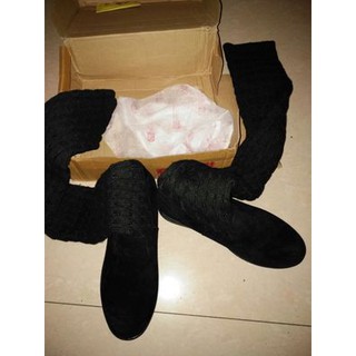 Giầy bốt nữ - Bốt len cao cổ - Bốt cao cổ