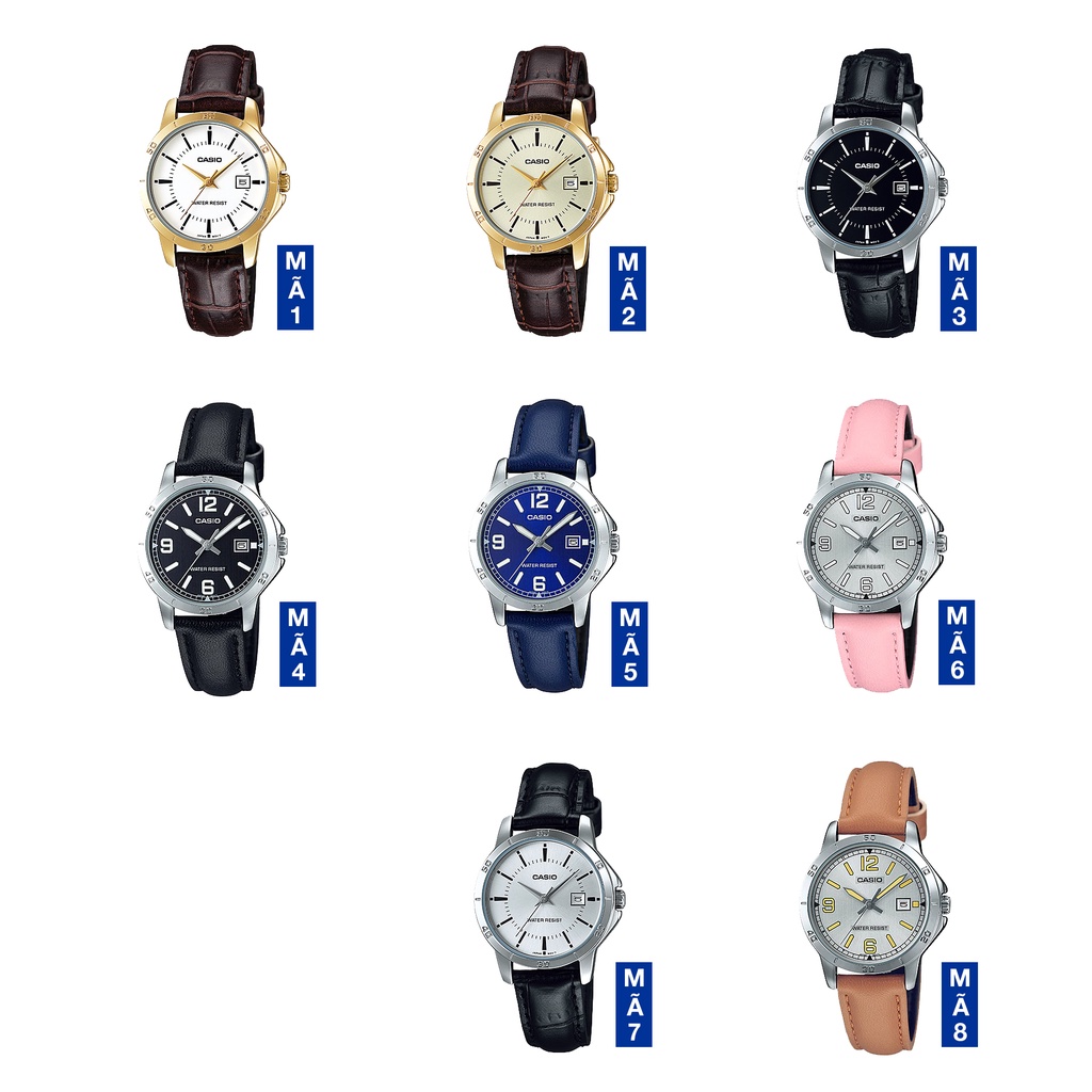 Đồng hồ nữ dây da Casio chính hãng Anh Khuê LTP-V004 Series (30mm)