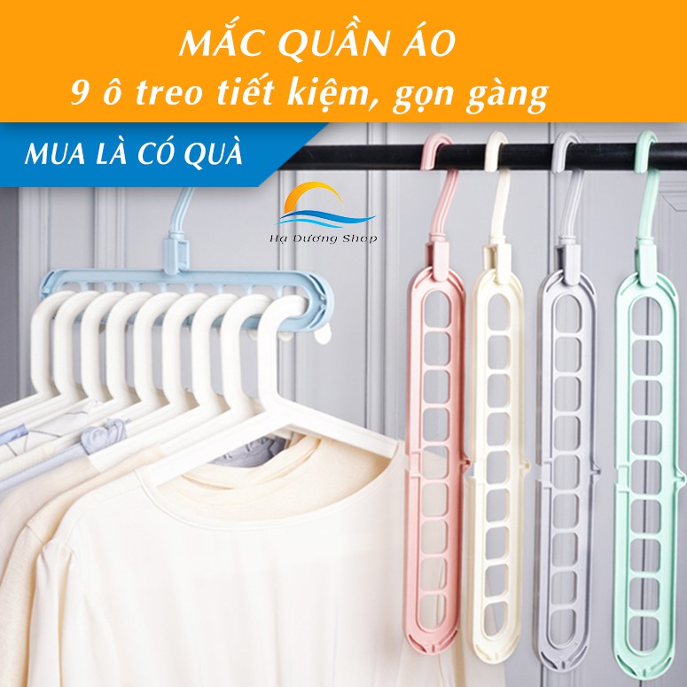 Móc treo quần áo đa năng 9 lỗ tiết kiệm diện tích cao cấp chắc chắn treo quần áo hiệu quả gọn gàng cao cấp HADU