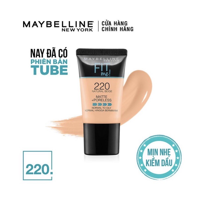 Kem Nền Mịn Nhẹ Kiềm Dầu Maybelline Fit Me Dạng Tube 18ml | BigBuy360 - bigbuy360.vn