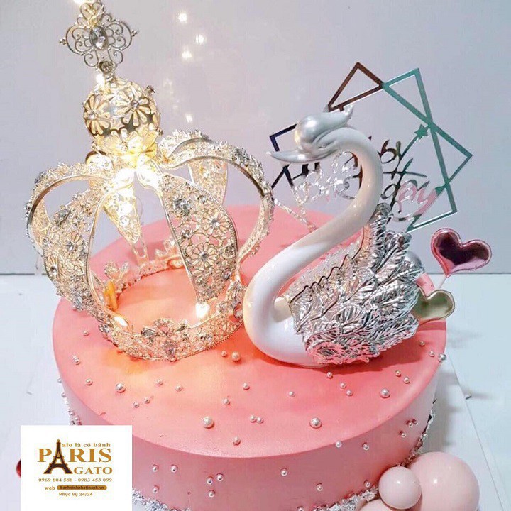 con vật trang trí bánh sinh nhật [FREESHIP] thiên nga uyên ương 01 cặp