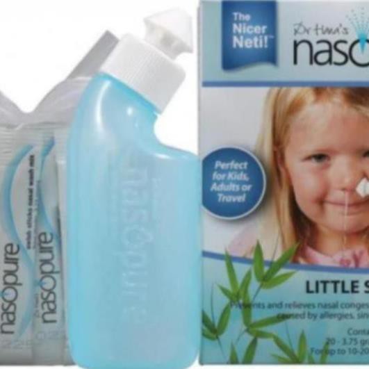 Bình rửa mũi nasopure - Mỹ bảo hành 1 năm kèm gói muối