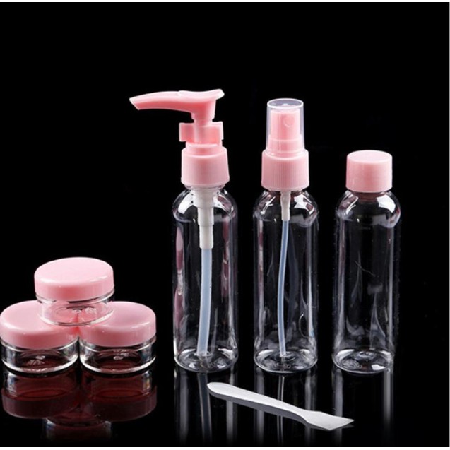 BỘ CHIẾT MỸ PHẨM (KÈM TÚI ZIP)  Set 7 Chai/Lọ/Hộp Đựng Mỹ Phẩm Siêu Tiện Lợi Mang Đi Du Lịch