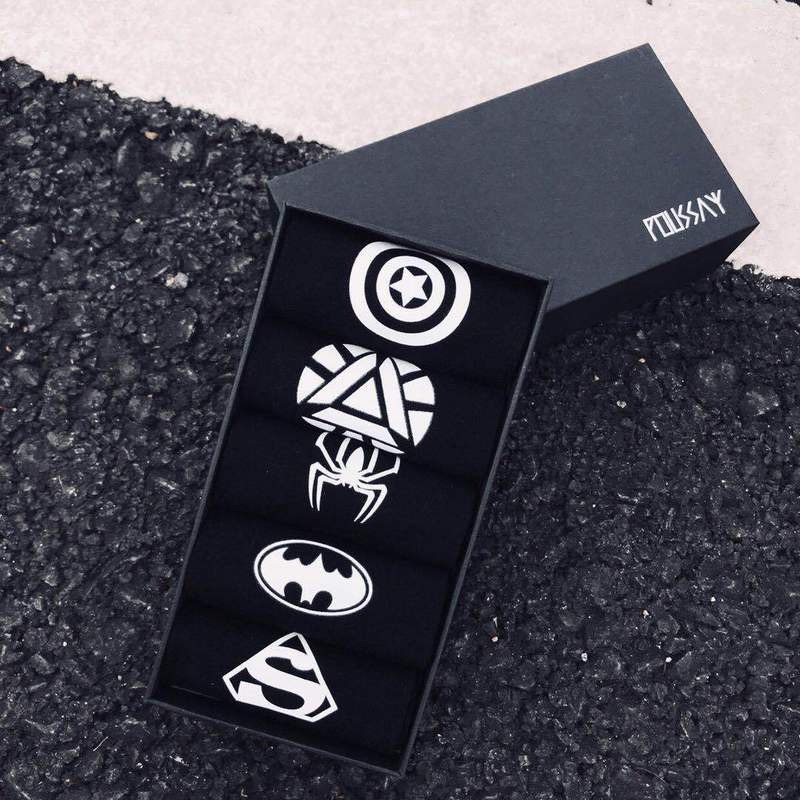 Hộp 5 đôi vớ tất ngắn Supreme, Off White, Marvel T06
