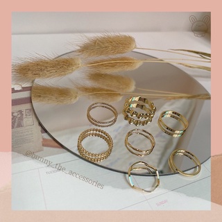 Set 7 nhẫn nữ đơn giản thanh lịch phong cách Hàn Quốc