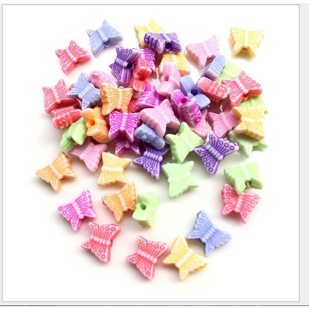 10-25-50gam hạt cánh bướm 7x8mm có lỗ xỏ vòng, làm đồ chơi