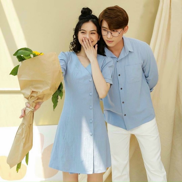 Váy sơmi đôi cài nút xéo đẹp (có ảnh thật)