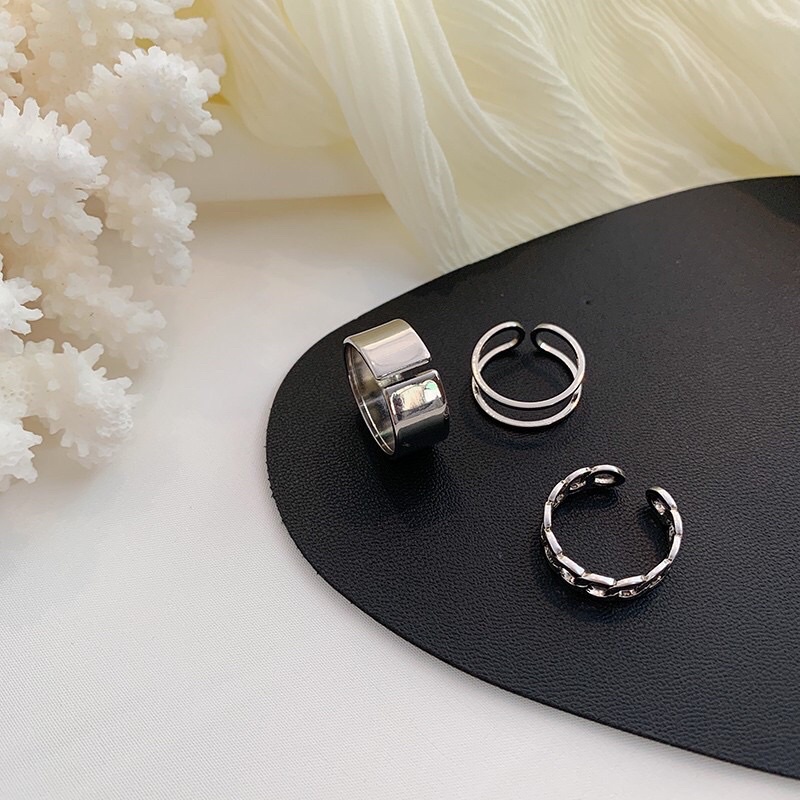Set 3 nhẫn phong cách vintage hợp thời trang cho nam/nữ